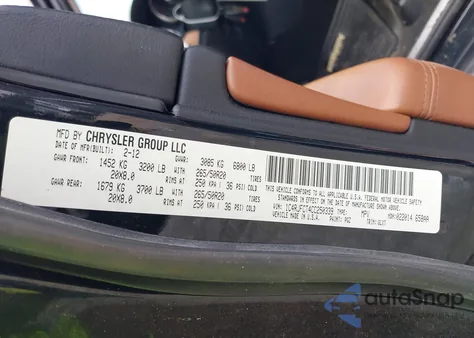 2012 Jeep Grand Cherokee Overland из США, поврежденный, VIN 1C4RJFCT4CC250339